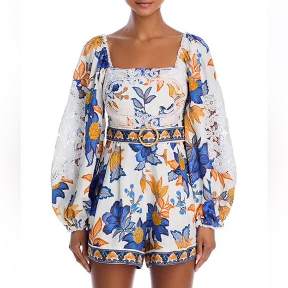 NWT FARM Rio Lace Trim Romper - Picture 4 of 10